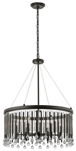 Kichler 43723ESP - Piper 24&#34; 6 Light Round Chandelier with Alternating Clear Glass and Espresso Metal Rods with Cle