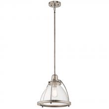 Kichler 43737CLP - Silberne 13.25&#34; 1 Light Pendant with Clear Seeded Glass in Classic Pewter