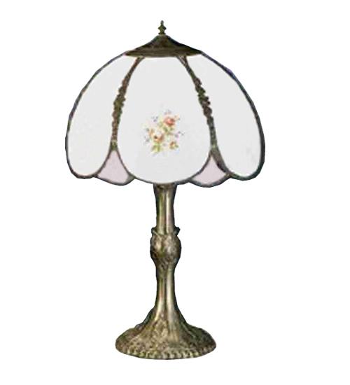 22"H Roses Hand Painted Table Lamp