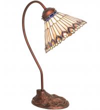 Meyda Green 106055 - 18" High Tiffany Jeweled Peacock Desk Lamp