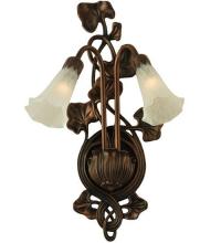 Meyda Green 11239 - 11&#34;W White Pond Lily 2 LT Wall Sconce