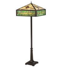 Meyda Green 119175 - 64.5&#34;H Green Pine Branch Mission Floor Lamp