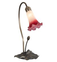 Meyda Green 12517 - 16&#34; High Pink/White Tiffany Pond Lily Accent Lamp