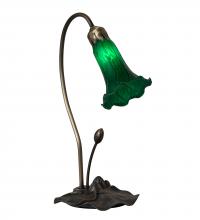 Meyda Green 13716 - 16&#34; High Green Tiffany Pond Lily Accent Lamp
