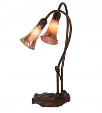 Meyda Green 14099 - 16&#34; High Purple Iridescent Pond Lily 2 Light Accent Lamp