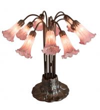 Meyda Green 14479 - 22&#34; High Lavender Tiffany Pond Lily 10 Light Table Lamp