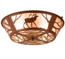 Meyda Green 15311 - 22&#34;W Elk on the Loose Flushmount