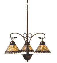 Meyda Green 16094 - 24&#34;W Tiffany Jeweled Peacock 3 LT Chandelier