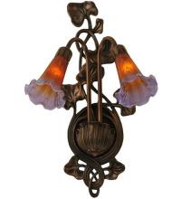 Meyda Green 16637 - 11&#34;W Amber/Purple Pond Lily 2 LT Wall Sconce