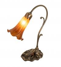 Meyda Green 17031 - 15&#34; High Amber Tiffany Pond Lily Accent Lamp