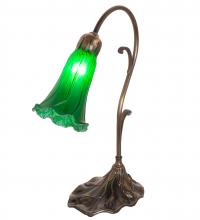 Meyda Green 17043 - 15&#34; High Green Tiffany Pond Lily Accent Lamp