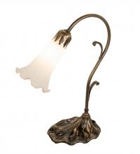 Meyda Green 17051 - 15&#34; High White Tiffany Pond Lily Accent Lamp
