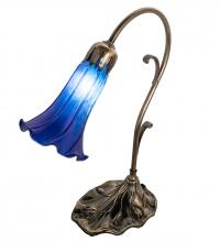 Meyda Green 17056 - 15&#34; High Blue Tiffany Pond Lily Accent Lamp