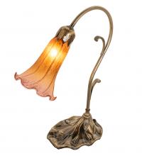 Meyda Green 17106 - 15&#34; High Amber/Purple Tiffany Pond Lily Accent Lamp