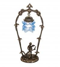 Meyda Green 17428 - 19&#34; High Blue Cherub With Violin Mini Lamp