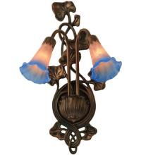 Meyda Green 17502 - 11&#34;W Pink/Blue Pond Lily 2 LT Wall Sconce