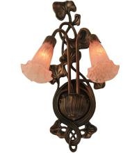 Meyda Green 17552 - 11&#34;W Pink Pond Lily 2 LT Wall Sconce