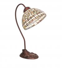 Meyda Green 247787 - 18&#34; High Tiffany Turning Leaf Desk Lamp