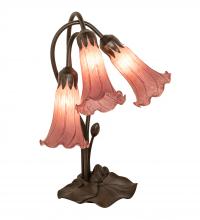 Meyda Green 254357 - 16&#34; High Lavender Pond Lily Tiffany Pond Lily 3 Light Accent Lamp