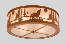 Meyda Green 26987 - 22&#34; Wide Wolf on the Loose Flush Mount