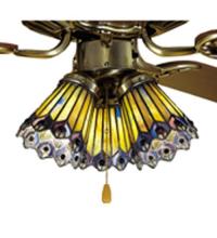 Meyda Green 27474 - 4&#34;W Tiffany Jeweled Peacock Fan Light Shade