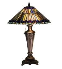 Meyda Green 27563 - 23&#34;H Tiffany Jeweled Peacock Table Lamp.602