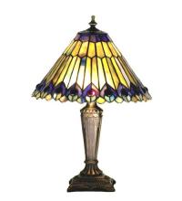 Meyda Green 27564 - 17&#34; High Tiffany Jeweled Peacock Accent Lamp