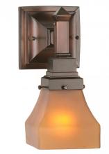 Meyda Green 50357 - 5"W Bungalow Frosted Amber Wall Sconce