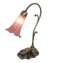 Meyda Green 51594 - 15&#34; High Lavender Tiffany Pond Lily Accent Lamp