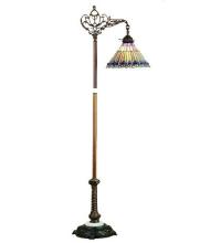 Meyda Green 65841 - 60&#34;H Tiffany Jeweled Peacock Bridge Arm Floor Lamp