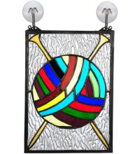 Meyda Green 72347 - 6&#34;W X 9&#34;H Ball of Yarn W/Needles Stained Glass Window