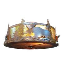 Meyda Green 77902 - 18.5&#34; Wide Moose at Dusk Flushmount