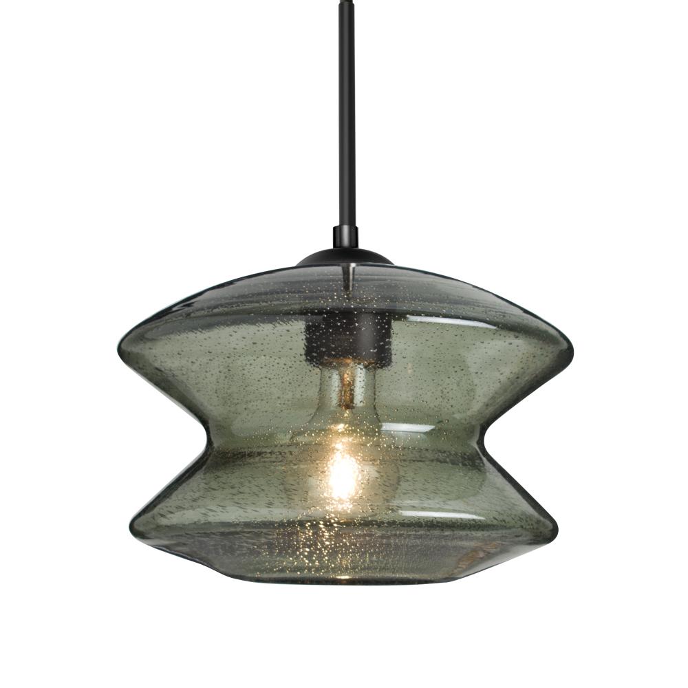 Besa, Zen Cord Pendant, Moss Bubble, Black Finish, 1x8W LED Filament