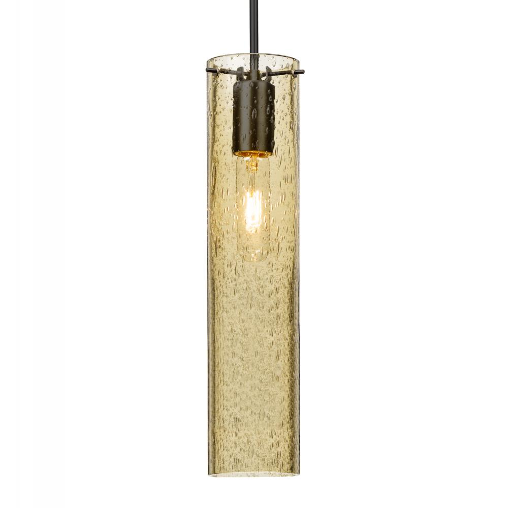 Besa, Juni 16 Cord Pendant, Gold Bubble, Black, 1x4W LED Filament