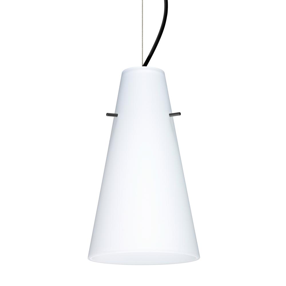Besa Cierro Cable Pendant Opal Matte Black 1x100W MAX E26 Base