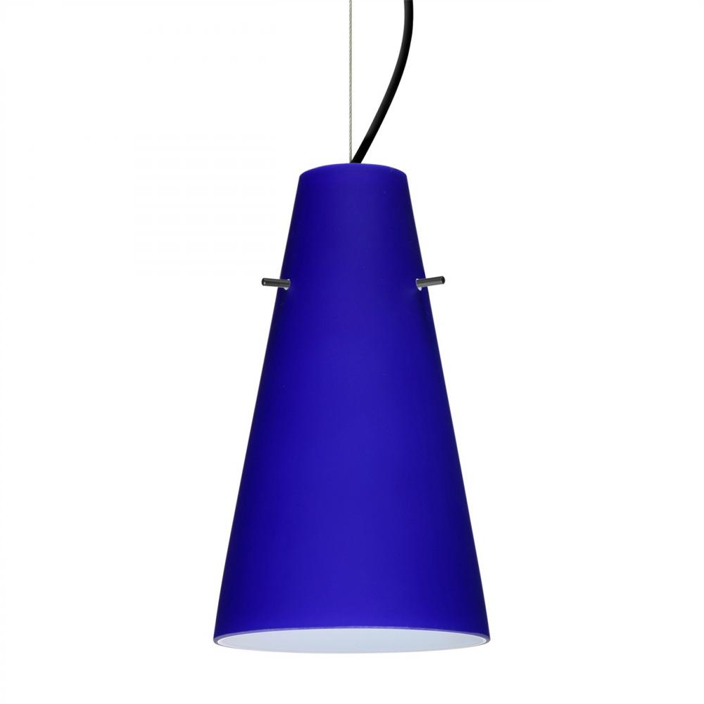 Besa Cierro Cable Pendant Cobalt Blue Matte Black 1x100W MAX E26 Base