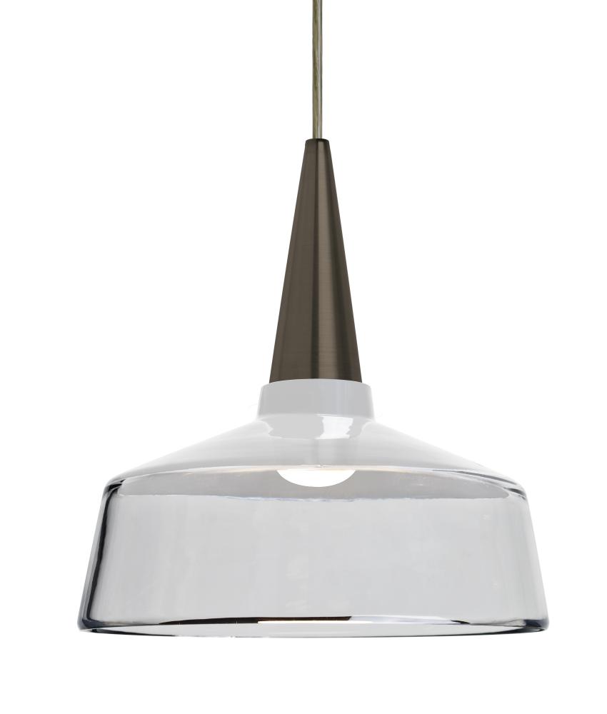 Baron 10 Cord Pendant, White/Clear, Bronze Finish, 1x60W Medium base