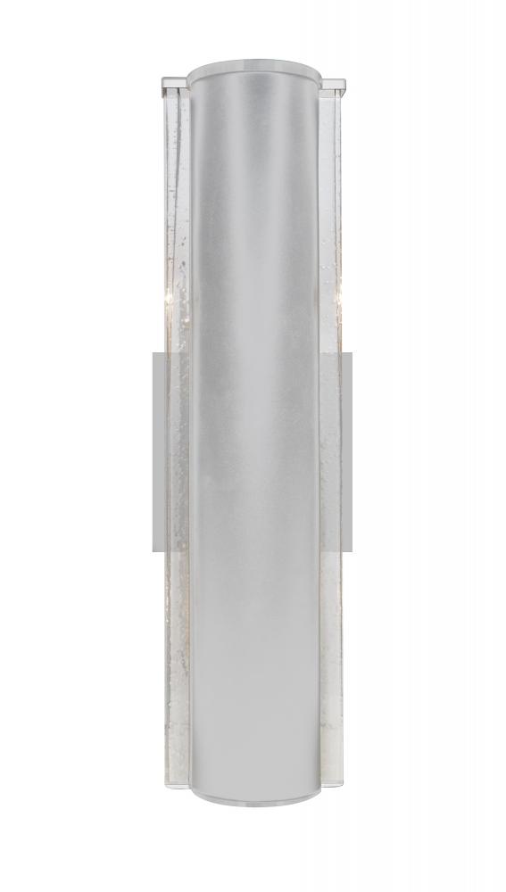 Besa, Espada 16 Outdoor Sconce, Silver/Clear Bubble, Silver Finish, 1x8W LED