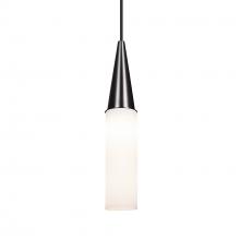 Besa Lighting 1JC-METRO14-LED-BK - Besa Metro 14 Pendant, Opal Matte, Black Finish, 1x9W LED