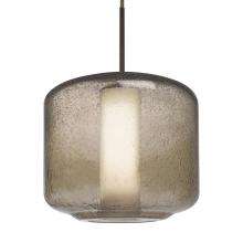 Besa Lighting 1JC-NILES10SO-BR-L - Besa Niles 10 Pendant, Smoke Bubble/Opal, Bronze Finish, 1x60W Medium Base T10, 15Ft.