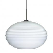 Besa Lighting 1JT-491307-LED-BK - Besa Pendant Pape 12 LED-Black Opal Ribbed 1x9W LED