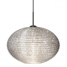 Besa Lighting 1JT-4913GL-LED-BK - Besa Pendant Pape 12 Black Glitter 1x9W LED