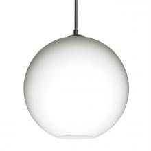 Besa Lighting 1JT-COCO1207-LED-BK - Besa Coco 12 Pendant, Opal Matte, Black Finish, 1x9W LED