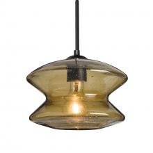 Besa Lighting 1JT-ZENLT-EDIL-BK - Besa, Zen Cord Pendant, Latte Bubble, Black Finish, 1x8W LED Filament