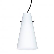 Besa Lighting 1KX-412407-BK - Besa Cierro Cable Pendant Opal Matte Black 1x100W MAX E26 Base