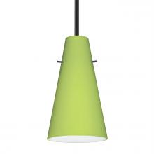 Besa Lighting 1TT-412435-BK - Besa Cierro Stem Pendant Black Chartreuse 1x100W MAX E26 Base