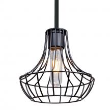 Besa Lighting 1TT-SPEZ07-EDIL-BK - Besa Stem Pendant Spezza 7 Black 1x8W LED Filament