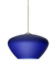 Besa Lighting 1XC-541087-SN-L - Besa Pendant Peri Satin Nickel Blue Matte 1x50W Halogen, 15Ft. Cord