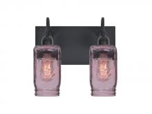 Besa Lighting 2WG-MILO4PL-EDIL-BK - Besa Milo 4 Vanity, Purple, Black Finish, 2x7W LED Filament