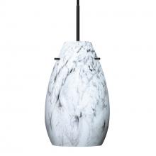 Besa Lighting J-4126MG-LED-BK - Besa Pera 9 LED Pendant For Multiport Canopy Marble Grigio Black 1x9W LED